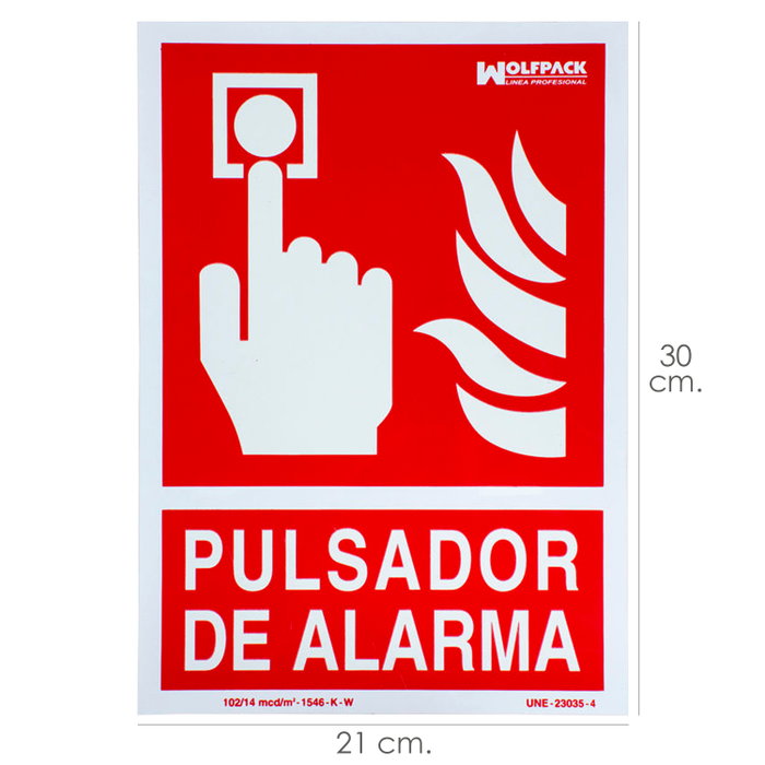 WOLFPACK LINEA PROFESIONAL Panneau point d’alarme 30x21 cm WOLFPACK LINEA PROFESIONAL Panneau point d’alarme 30x21 cm