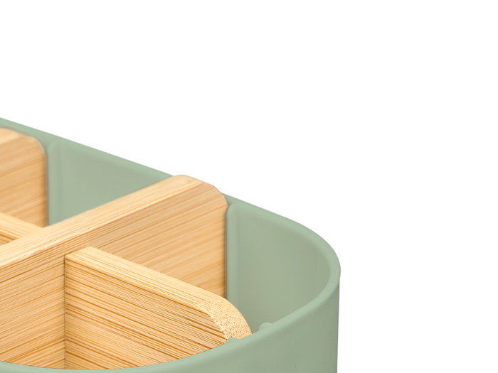 Berilo Organisateur en Plastique et Bambou 5 Compartiments Vert 17,5x8,5x10 cm (Set de 24) Berilo Organisateur en Plastique et Bambou 5 Compartiments Vert 17,5x8,5x10 cm (Set de 24)