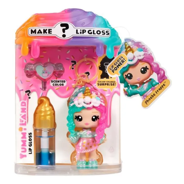 Yummiland - Poupée Phoebe Frappe Lip Gloss - Coffret de Maquillage Enfant avec Gloss à Effet Changeant et 6 Yummis Parfumées à Collectionner - Dès 4 Ans Yummiland - Poupée Phoebe Frappe Lip Gloss - Coffret de Maquillage Enfant avec Gloss à Effet Changeant et 6 Yummis Parfumées à Collectionner - Dès 4 Ans