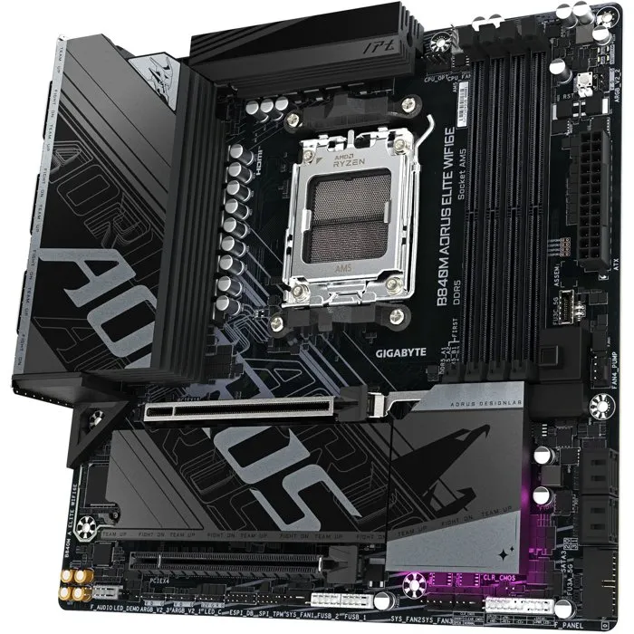 GIGABYTE Carte mère B840M A ELITE WIFI6E Micro-ATX, Chipset AMD B840, DDR5, PCIe 5.0, WiFi 6E