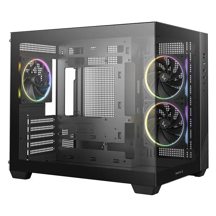 Deepcool CG330 Boîtier PC Mini Tour Micro-ATX, 3 Ventilateurs ARGB Inclus, Noir