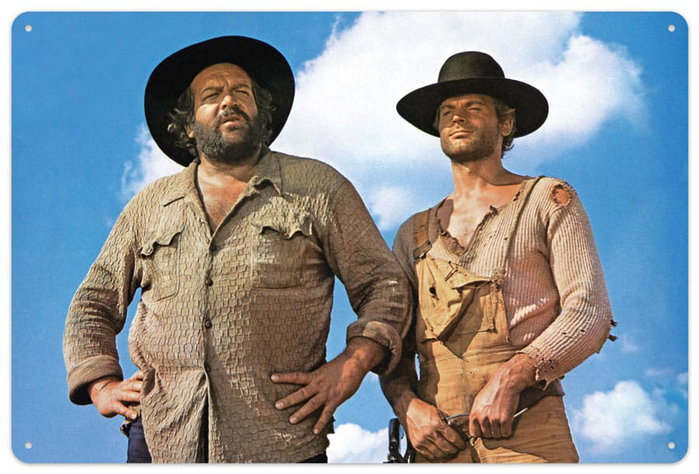 Blechwaren Fabrik Braunschweig Panneau métal Bud Spencer & Terence Hill Blue Sky 20 x 30 cm Blechwaren Fabrik Braunschweig Panneau métal Bud Spencer & Terence Hill Blue Sky 20 x 30 cm