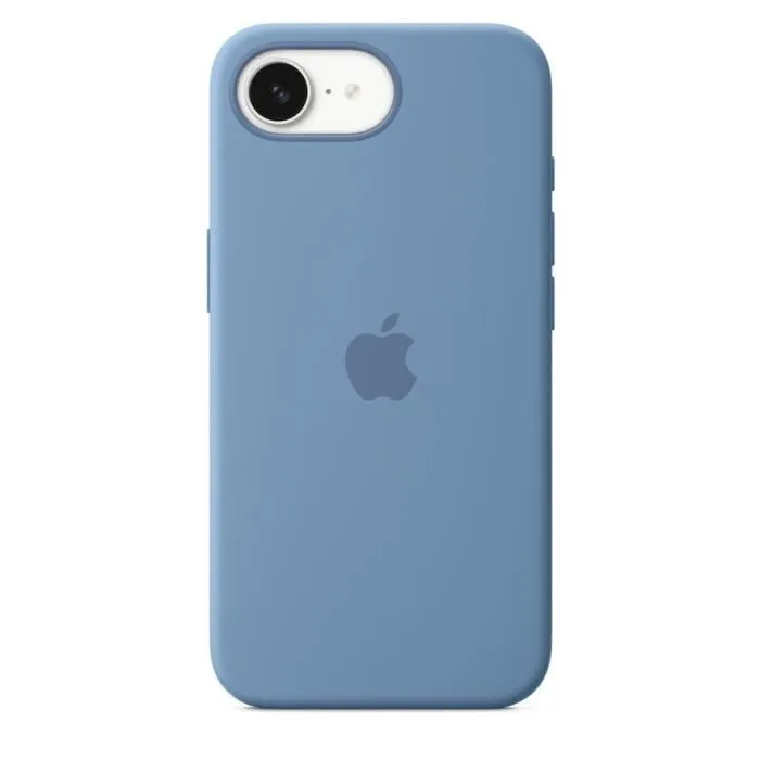 Apple iPhone 16E Coque de Protection en Silicone Bleu d'Hiver - Étui Compatible avec iPhone 16E