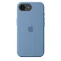 Apple iPhone 16E Coque de Protection en Silicone Bleu d'Hiver - Étui Compatible avec iPhone 16E