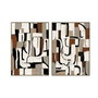 Home ESPRIT Toile ESPRIT Blanc Gris Abstrait Urbaine 100 x 4 x 140 cm (2 Unités)