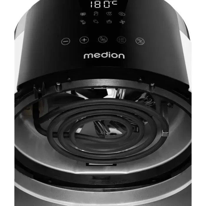 Medion MD13030 Friteuse à air chaud digitale Airfryer - 4.7 L - 1500 W - Minuterie 60 min - 8 programmes - 200 °C - Écran tactile - Blanc