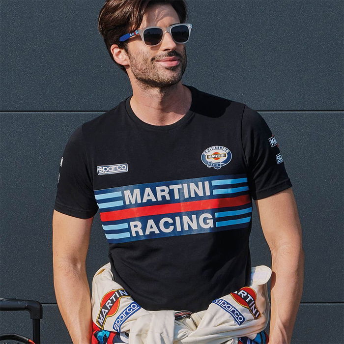 Sparco T-Shirt Martini-R Manches Courtes Taille L Bleu Clair S01274MRAZ3L