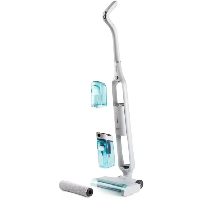 Domo DO253SW - Aspirateur balai laveur sans fil, 10000 Pa, 35 min autonomie, 75 m², 450 ml, blanc/bleu