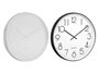 Giftdecor Horloge Ronde 50 cm Simple Lot Assorti Noir et Argent Plastique et Verre (Set de 6)