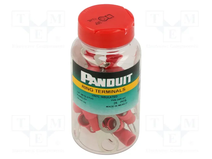 PANDUIT Connecteur à anneau isolé rouge 10mm 8AWG PANDUIT Connecteur à anneau isolé rouge 10mm 8AWG