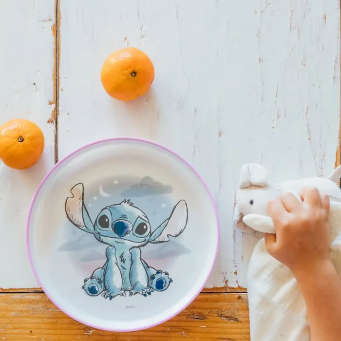 Disney Baby Assiette Antidérapante Grande Taille pour Enfant - Lilo et Stitch, Évite les Renversements de Nourriture