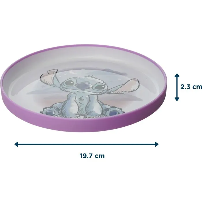 Disney Baby Assiette Antidérapante Grande Taille pour Enfant - Lilo et Stitch, Évite les Renversements de Nourriture