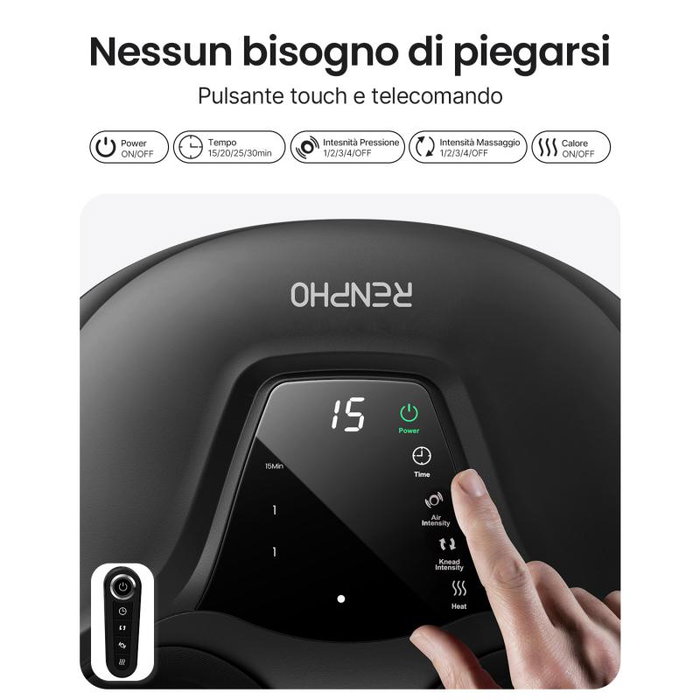RENPHO Masseur de Pieds Shiatsu avec Chauffage, Noir, Modèle PEU-RP-FM058R-BK