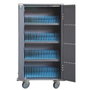 Techly I-CABINET-80DUTY - Station de recharge mobile avec chariot, 80 ports USB 2.1A, pour tablettes, smartphones et ordinateurs portables