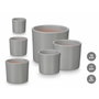 IBERGARDEN Set de 3 maceteros cylindriques gris mat