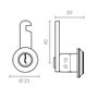 Edm Serrure de boîte aux lettres droite Cm04, chrome brillant, 20 mm