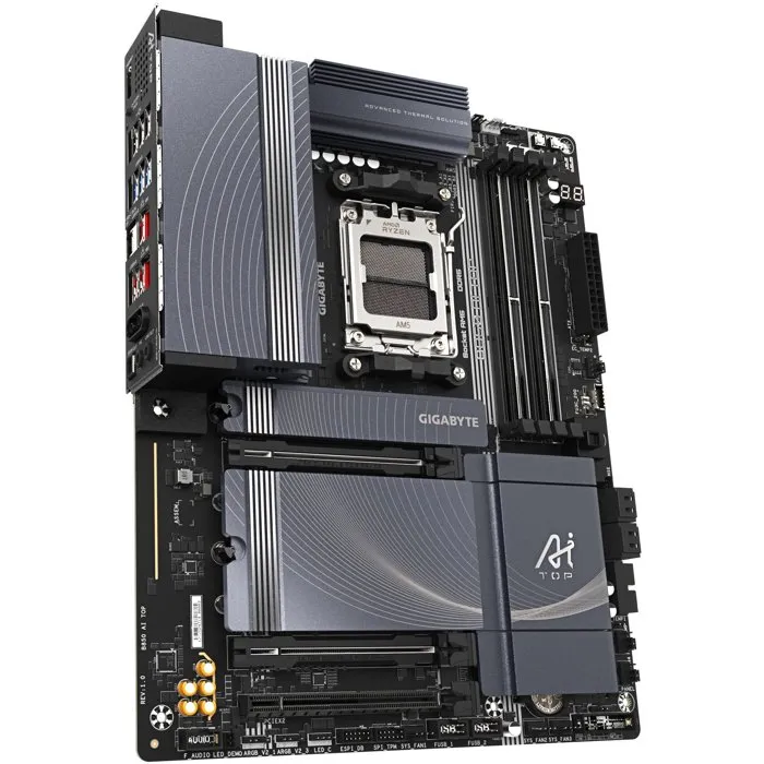 GIGABYTE Carte mère B850 AI TOP ATX - Chipset AMD B850 - Compatible DDR5, PCIe 5.0, WiFi 7 - Pour Gaming et Création