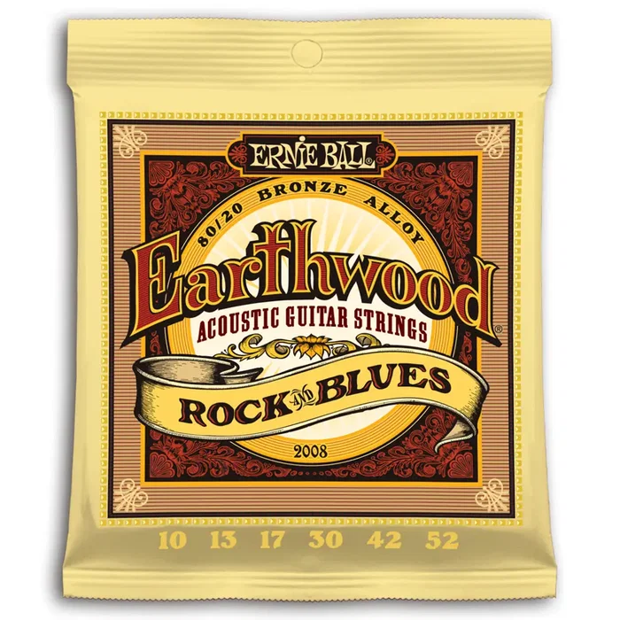 Ernie Ball Jeu de cordes acoustiques Earthwood 80/20 Bronze Rock & Blues 10-52 Ernie Ball Jeu de cordes acoustiques Earthwood 80/20 Bronze Rock & Blues 10-52