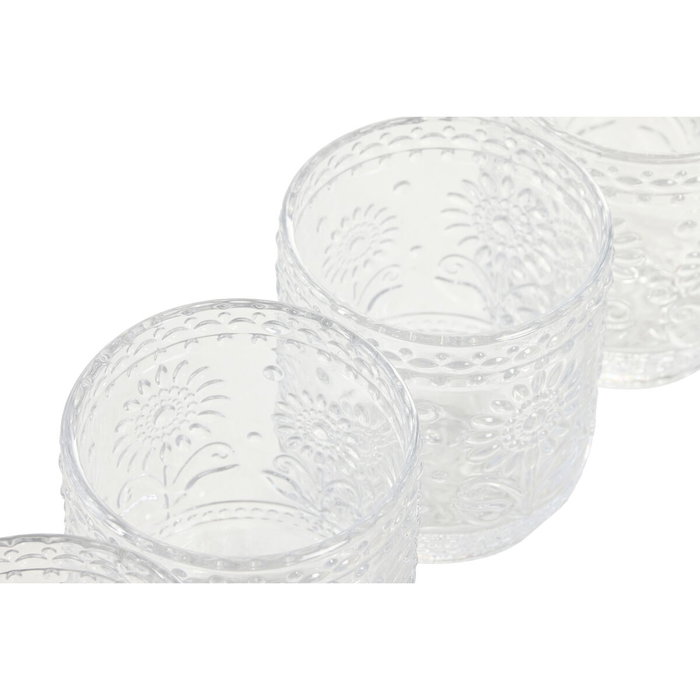 Set de Verres Home ESPRIT Transparent Verre Avec relief 360 ml (6 Unités)