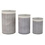 Lot de paniers DKD Home Decor Beige Gris Bambou 38 x 38 x 60 cm 3 Pièces