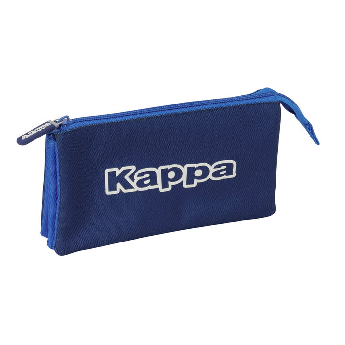 Trousse Fourre-Tout Triple Kappa Rain Blue marine 22 x 12 x 3 cm
