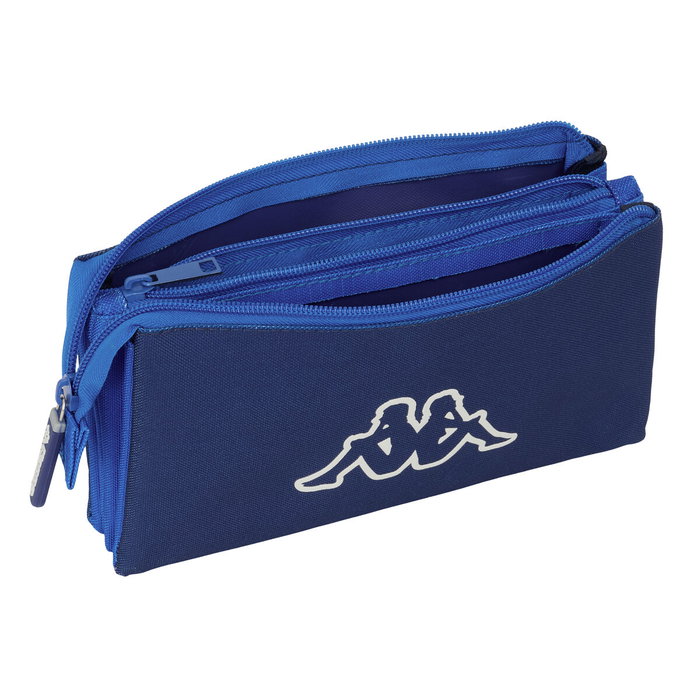 Trousse Fourre-Tout Triple Kappa Rain Blue marine 22 x 12 x 3 cm