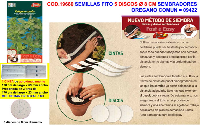 Fito Semences Origan Commun - 5 Disques de 8 cm