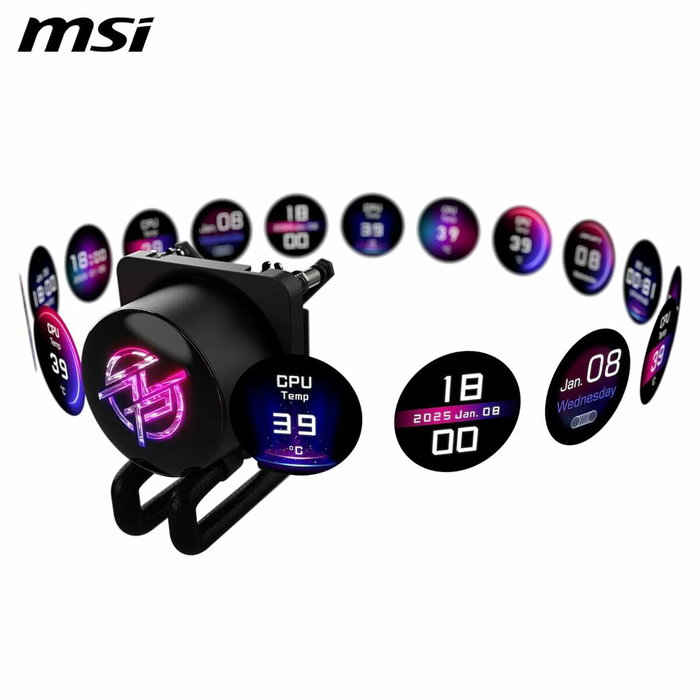 MSI MPG CoreLiquid P13 360 - Kit de refroidissement liquide avec écran LCD et ventilateurs 120 mm - Noir