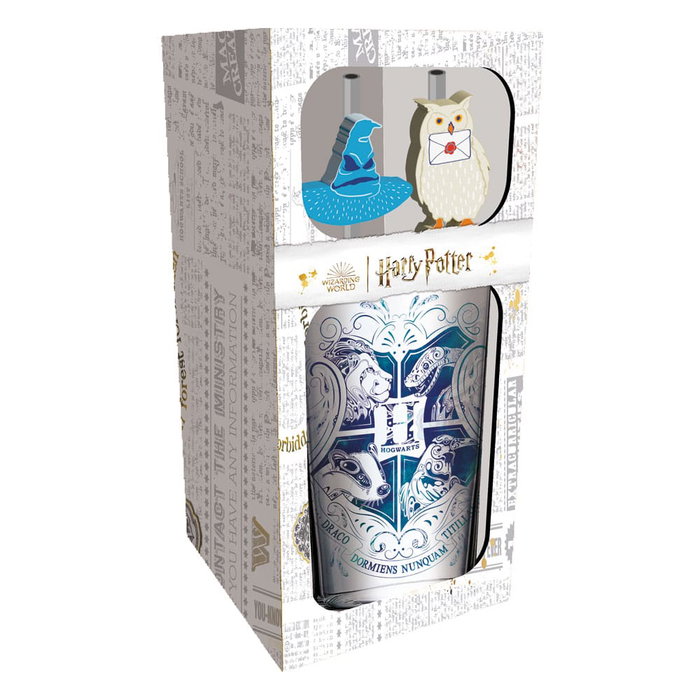 Harry Potter verre tumbler avec pailles métal Poudlard 485 ml Harry Potter verre tumbler avec pailles métal Poudlard 485 ml