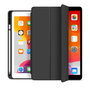 eSTUFF Étui Magnétique Slim avec Porte Stylo pour iPad Mini 7/6/5 - Coque TPU Souple Doublée Microfibre et Support pour Apple Pencil - Noir Cuir PU