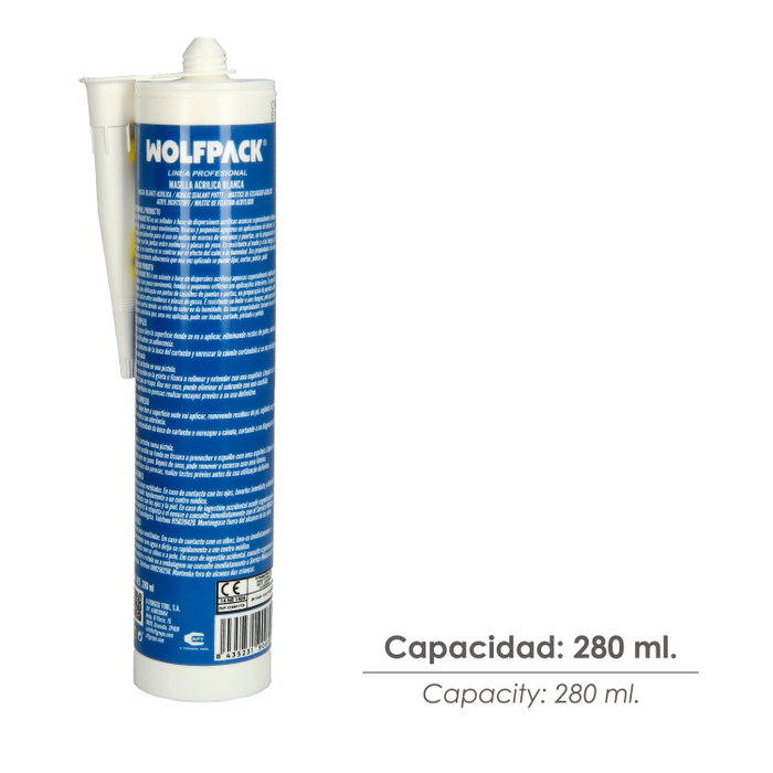 WOLFPACK LINEA PROFESIONAL Mastic acrylique blanc 280 cm³