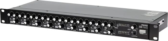ALGAMAUDIO Mélangeur 8 Canaux Stéréo Montage Rack 1U avec 16 Entrées Jack