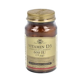 Vitamine D3 (cholécalciférol) Solgar 600 iu 60 Capsules