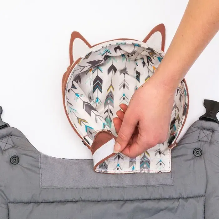 Porte-bébé Infantino Cuddle Up Renard - 2 modes ventral face et dorsal, ajustable et ergonomique pour enfants 5.4 à 18.1 kg