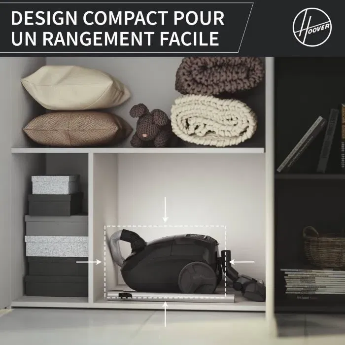 Hoover HE1 Aspirateur Traîneau avec Sac Compact Puissant 2.5L, Buse Parquet et Mini Turbo Brosse pour Poils d'Animaux Hoover HE1 Aspirateur Traîneau avec Sac Compact Puissant 2.5L, Buse Parquet et Mini Turbo Brosse pour Poils d'Animaux
