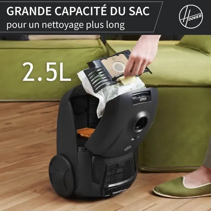Hoover HE1 Aspirateur Traîneau avec Sac Compact Puissant 2.5L, Buse Parquet et Mini Turbo Brosse pour Poils d'Animaux Hoover HE1 Aspirateur Traîneau avec Sac Compact Puissant 2.5L, Buse Parquet et Mini Turbo Brosse pour Poils d'Animaux