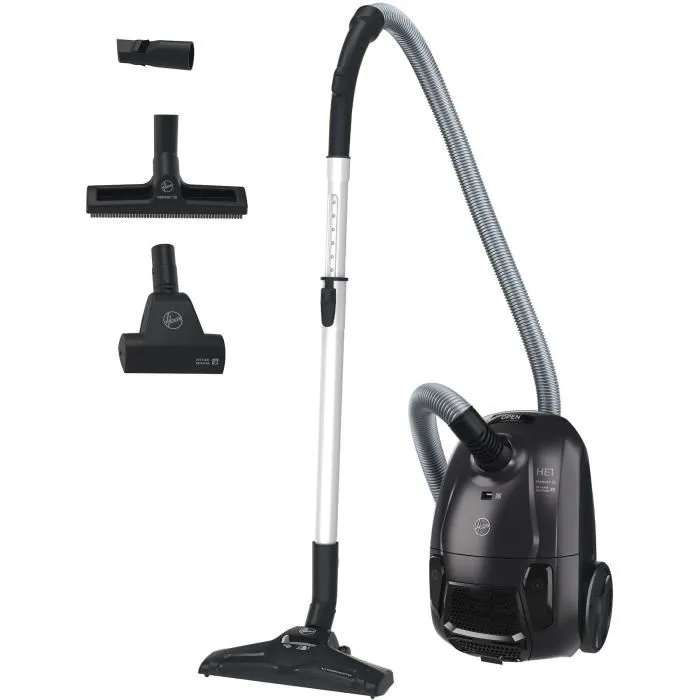 Hoover HE1 Aspirateur Traîneau avec Sac Compact Puissant 2.5L, Buse Parquet et Mini Turbo Brosse pour Poils d'Animaux Hoover HE1 Aspirateur Traîneau avec Sac Compact Puissant 2.5L, Buse Parquet et Mini Turbo Brosse pour Poils d'Animaux