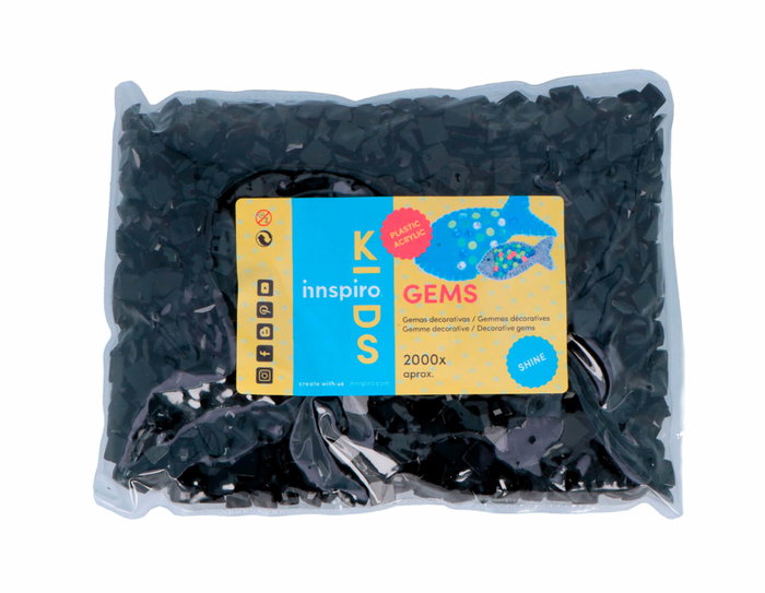 Innspiro Gemmes décoratives acryliques carrées noir opaque 8x8mm, 2000u. Approx. de haute qualité