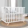 Roba Parc pour Bébé 77x98x72.5 cm en Bois Blanc - Tapis Douillet 'Lil Planet' Gris Inclus - Bois Massif Laqué, Conforme Normes de Sécurité