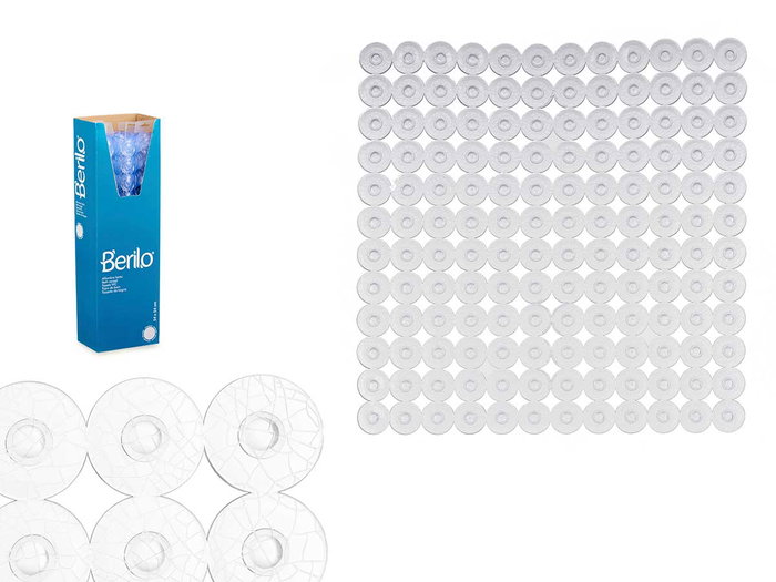 Berilo Tapis de Bain Antidérapant Motif Brique Transparent 54x54x1 cm PVC (Set de 6) Berilo Tapis de Bain Antidérapant Motif Brique Transparent 54x54x1 cm PVC (Set de 6)