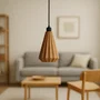 LINDOR Lampe Suspension "Lindor" Beige/Fleuron Noir/Câble Noir