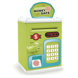 TACHAN - Coffre-fort hoche jouet électronique avec digicode et capteur tactile - Langues: anglais, français, allemand, italien, portugais, espagnol - Pour enfants 3 ans et plus