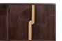 GINER Y COLOMER Dora2 - Buffet en bois de manguier massif 4 portes, détails dorés et pieds métalliques - Coloris noyer - 62x41 cm (porte)