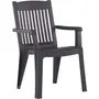 Grosfillex Lot de 2 Fauteuils de Jardin DR Iruba - Anthracite - Résine Tressée - Design Moderne et Résistant aux Intempéries