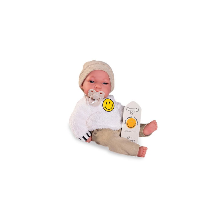 Antonio Juan Bébé Réaliste Tonet Smile avec Poussette et Sucette - Multilingue (Anglais, Français, Allemand, Italien, Portugais, Espagnol) - 60149
