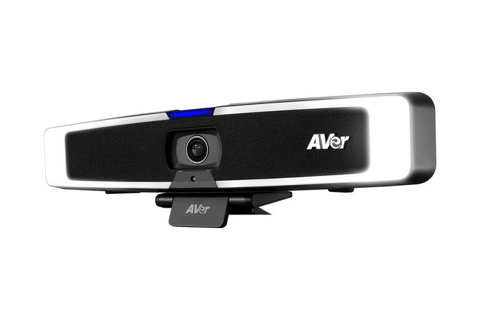 AVer VB130 - Barre vidéo USB 4K avec éclairage intelligent, angle de champ 120°, couvre-objectif et support mural, pour visioconférence en salle de réunion