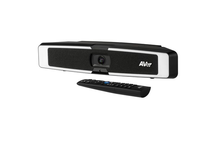AVer VB130 - Barre vidéo USB 4K avec éclairage intelligent, angle de champ 120°, couvre-objectif et support mural, pour visioconférence en salle de réunion