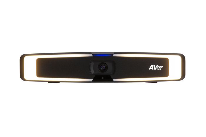 AVer VB130 - Barre vidéo USB 4K avec éclairage intelligent, angle de champ 120°, couvre-objectif et support mural, pour visioconférence en salle de réunion