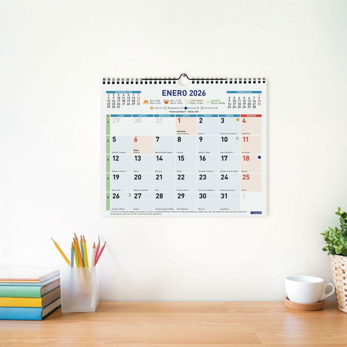 calendrier mural Finocam Multicouleur Papier 2026 30 x 24,7 cm calendrier mural Finocam Multicouleur Papier 2026 30 x 24,7 cm