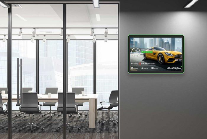 Loop24 LoopMeeting LM8058T-LED - Panneau tactile de réservation de salle 8" (1280x800) avec LED, licence perpétuelle, Android 11, PoE, Wi-Fi, compatible Microsoft 365/Google Loop24 LoopMeeting LM8058T-LED - Panneau tactile de réservation de salle 8" (1280x800) avec LED, licence perpétuelle, Android 11, PoE, Wi-Fi, compatible Microsoft 365/Google